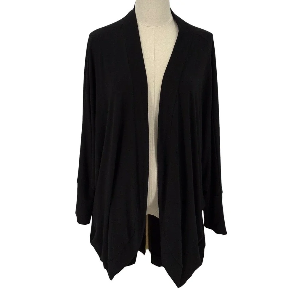ZENANA Black Open Front Duster Cardigan Sweater‎ 2X